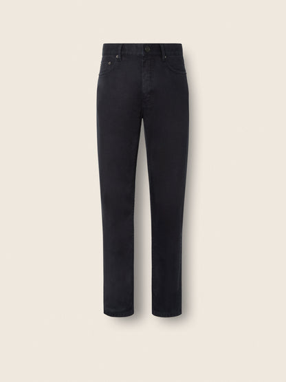 Zegna Navy Blue Stretch Cotton And Linen Roccia Pants