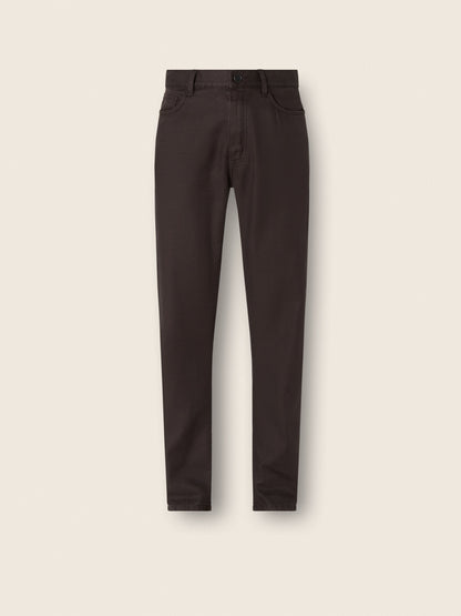 Zegna Dark Brown Stretch Cotton And Linen Roccia Pants