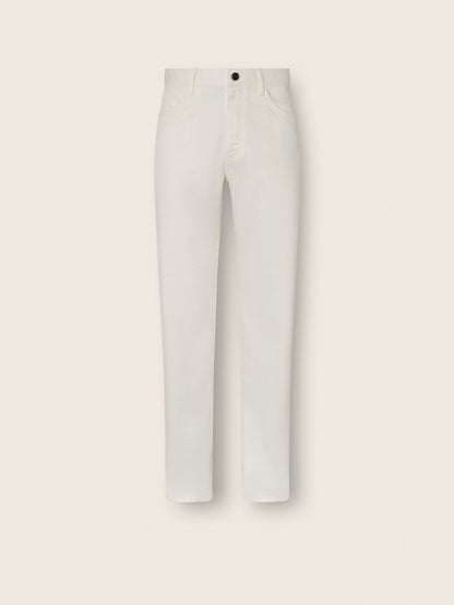 Zegna White Stretch Cotton And Linen Roccia Pants