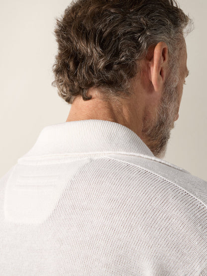 Zegna White Oasi Lino Polo Shirt
