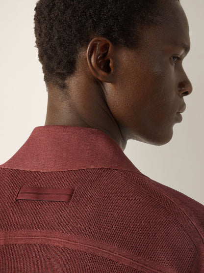 Zegna Dark Burgundy Oasi Lino Polo Shirt