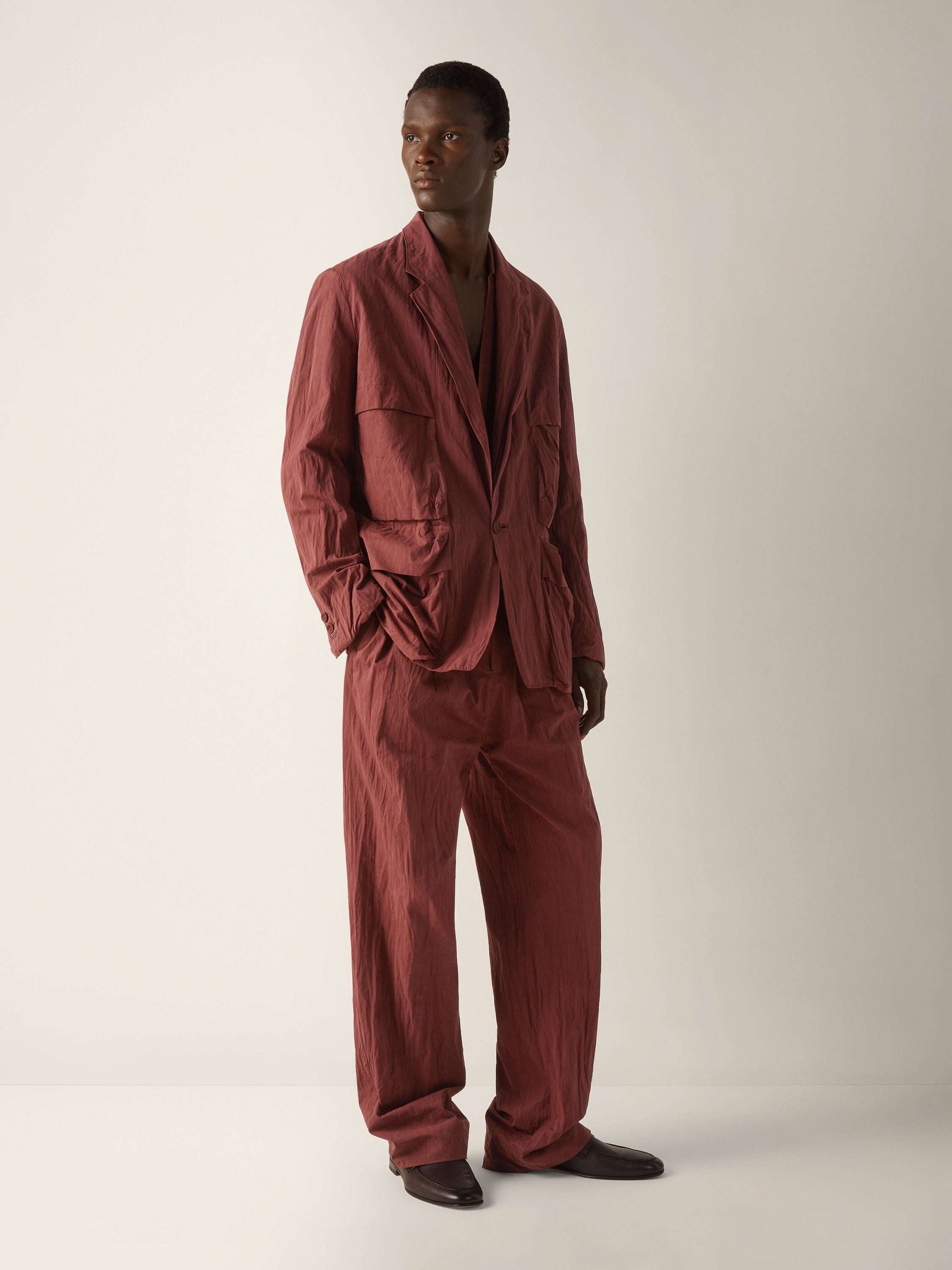 Zegna Dark Burgundy Oasi Lino Polo Shirt