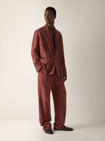 Zegna Dark Burgundy Oasi Lino Polo Shirt