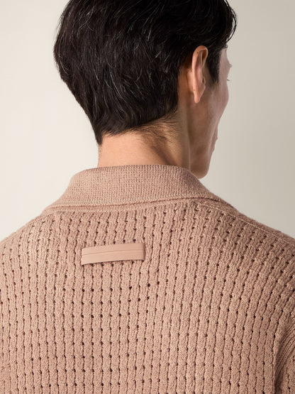 Zegna Beige Cotton And Linen Polo Shirt