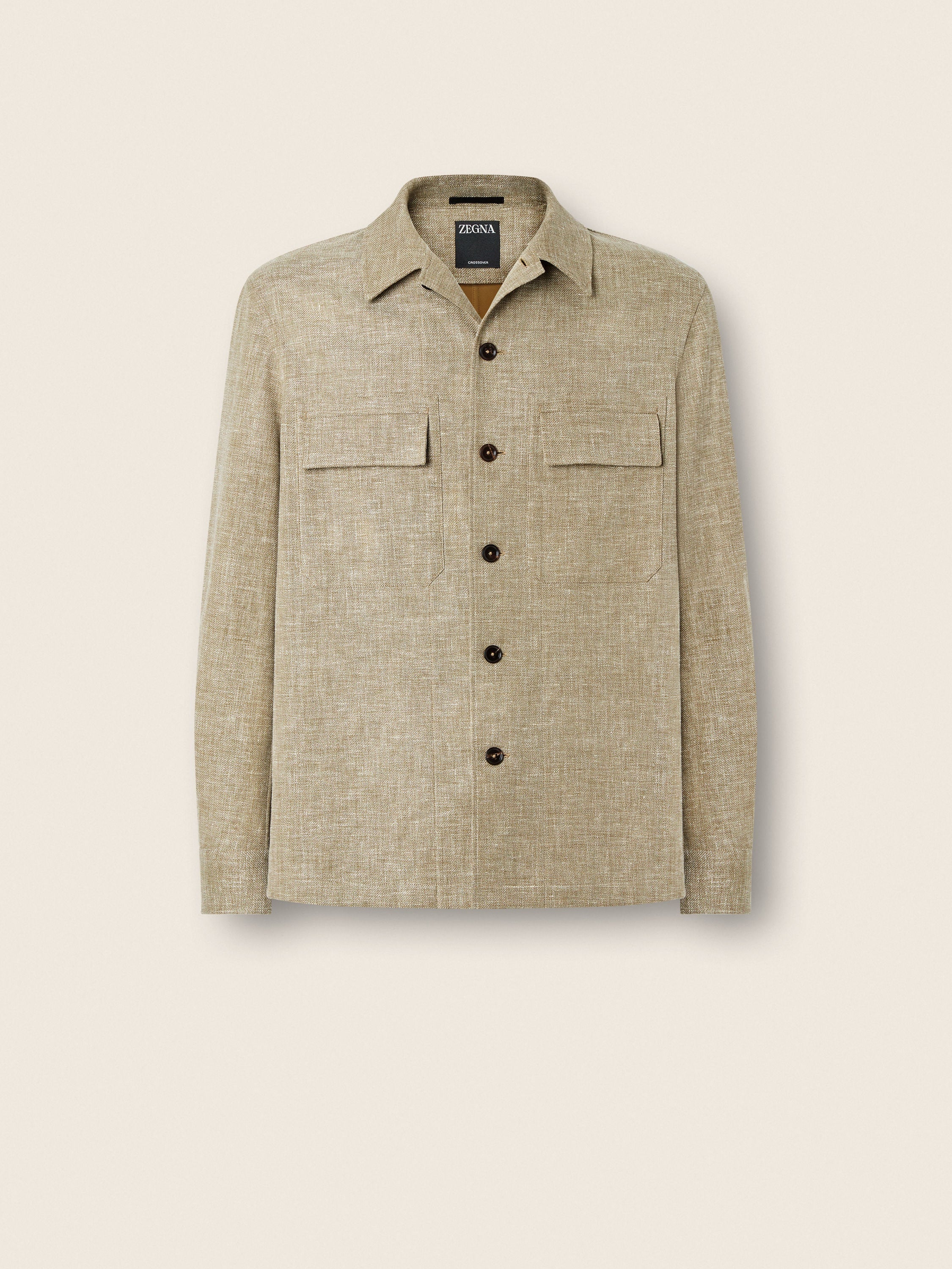 Zegna Crossover Linen Wool And Silk Blend Overshirt