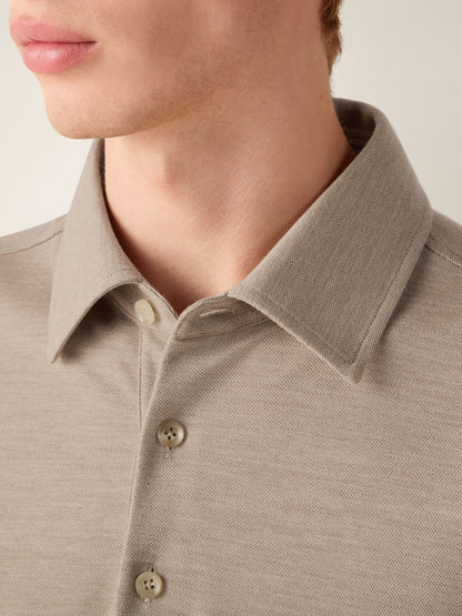 Zegna Light Taupe Vellus Aureum Polo Shirt