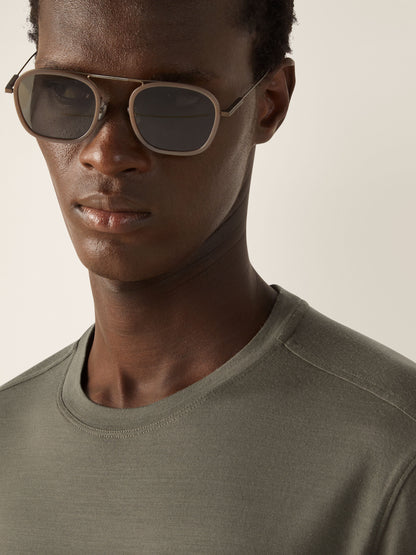 Zegna Dark Taupe Vellus Aureum T-Shirt