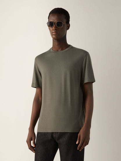 Zegna Dark Taupe Vellus Aureum T-Shirt