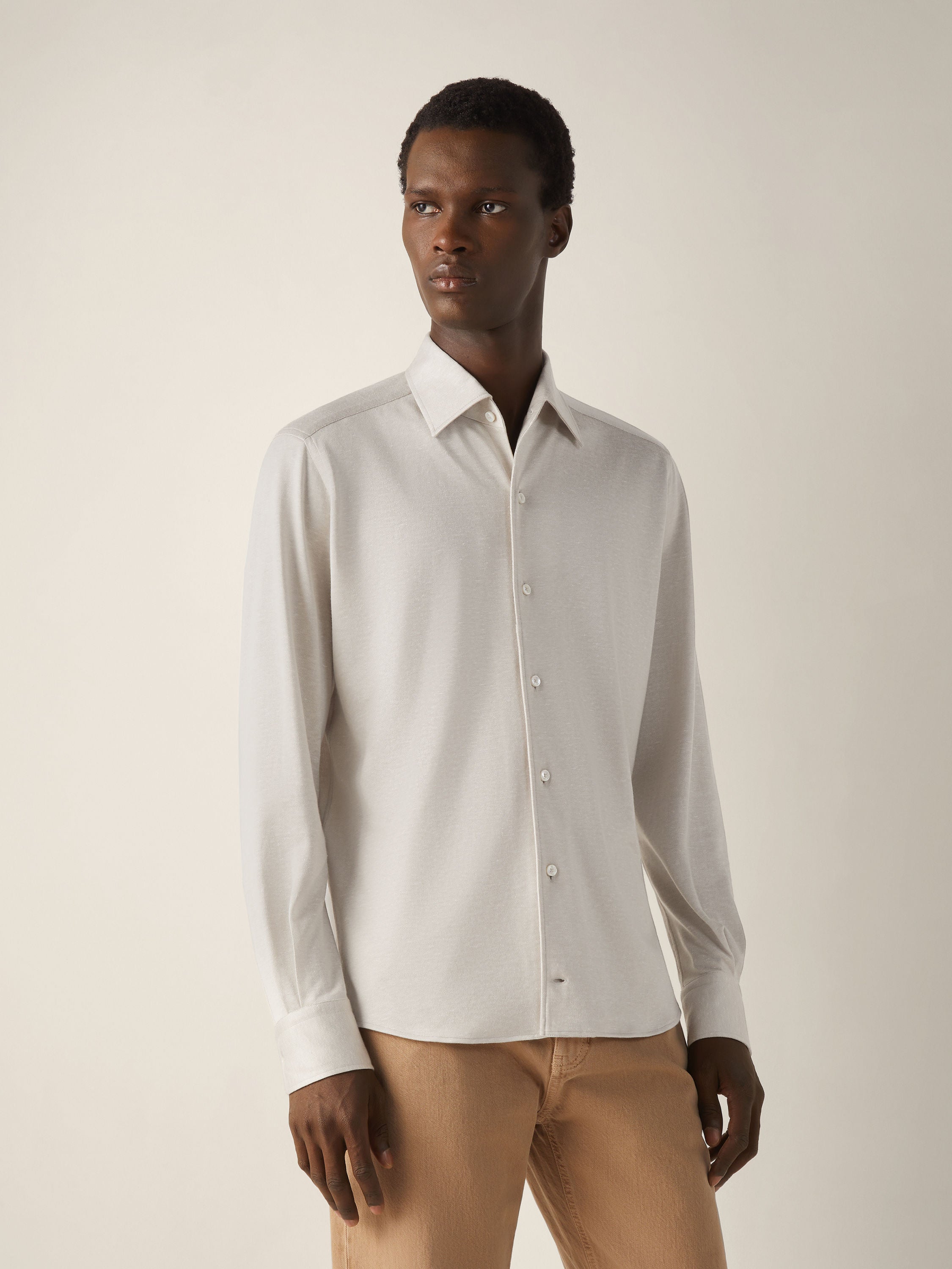 Zegna Silk Linen And Cotton Shirt