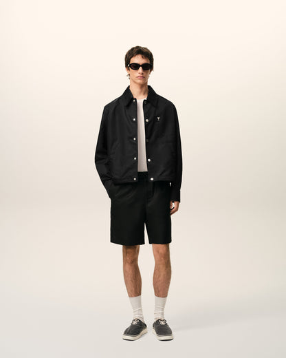 Black Nylon Ami De Coeur Stud Buttoned Jacket