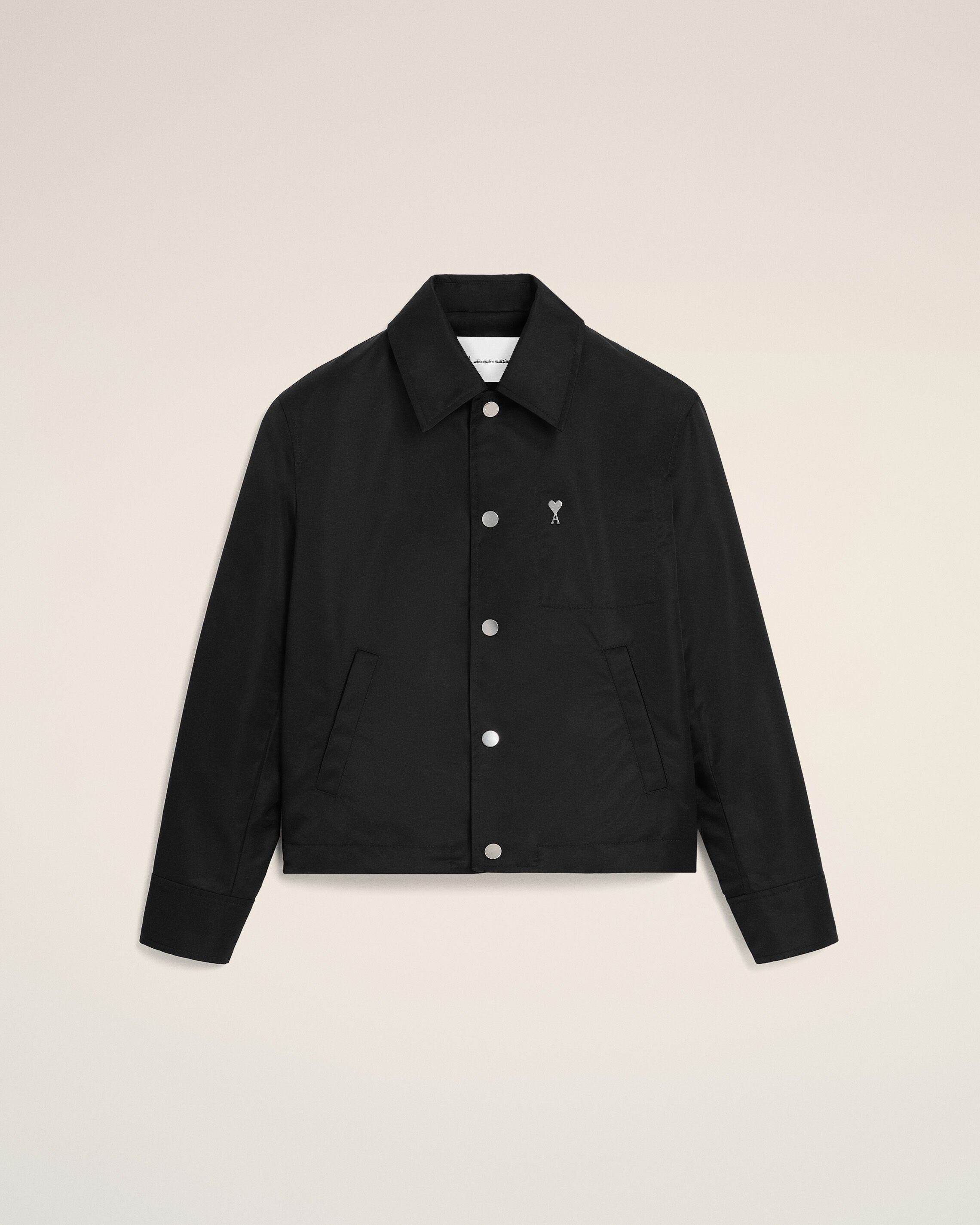 Black Nylon Ami De Coeur Stud Buttoned Jacket