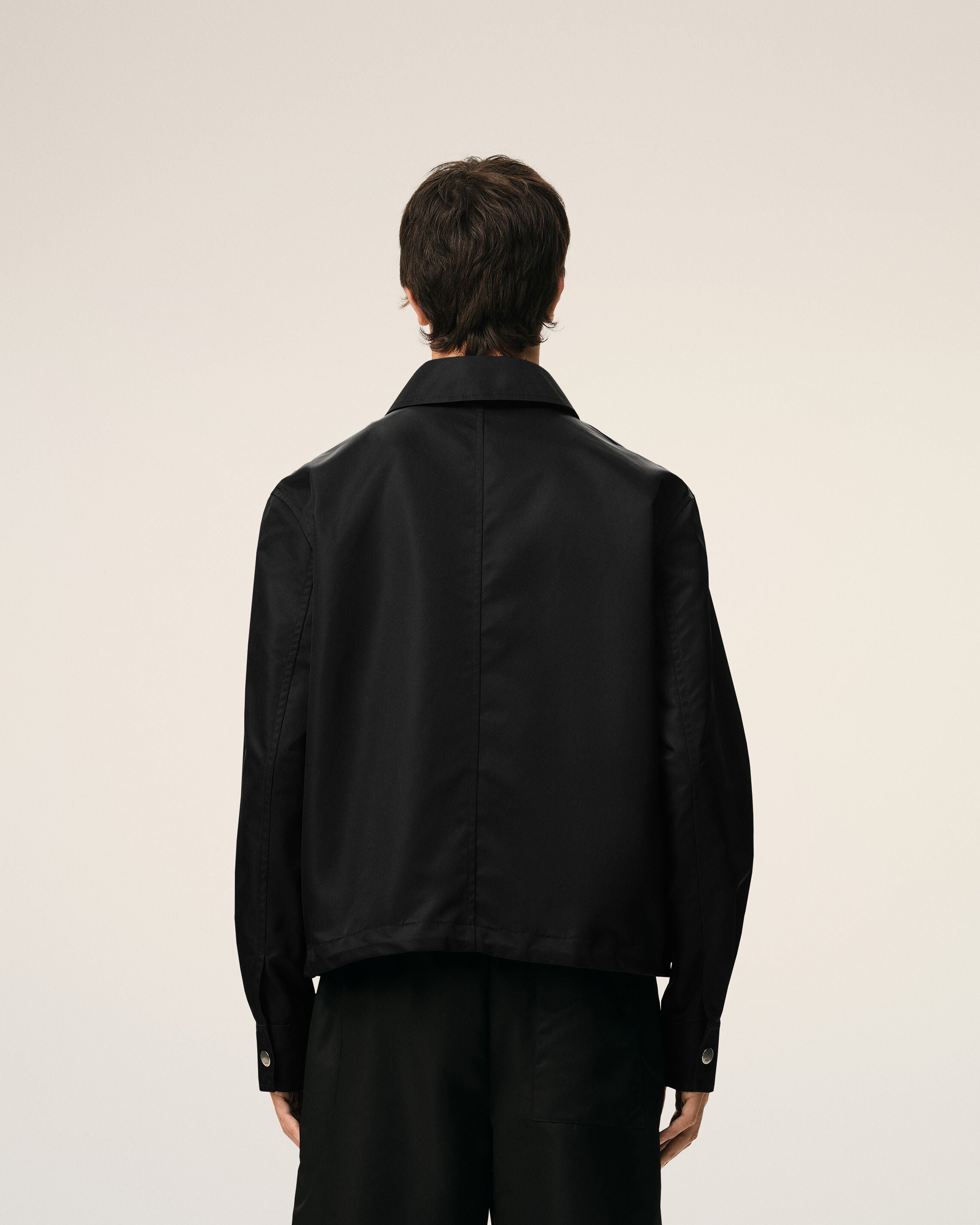 Black Nylon Ami De Coeur Stud Buttoned Jacket