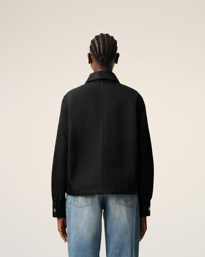 Black Nylon Ami De Coeur Stud Buttoned Jacket