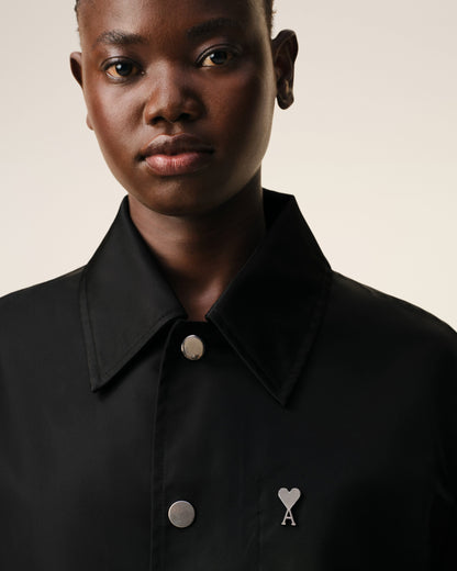 Black Nylon Ami De Coeur Stud Buttoned Jacket