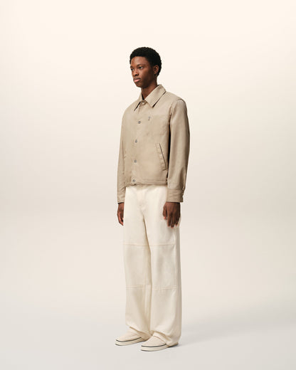 Beige Nylon Ami De Coeur Stud Buttoned Jacket