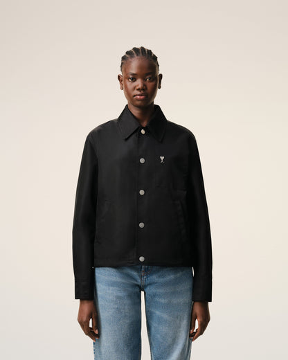Black Nylon Ami De Coeur Stud Buttoned Jacket