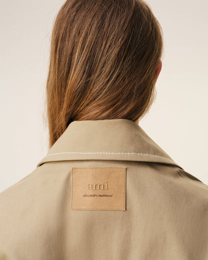 AmiParis Beige Cotton Worker Buttoned Jacket