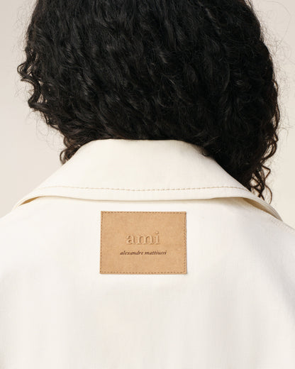 AmiParis White Cotton Worker Buttoned Jacket