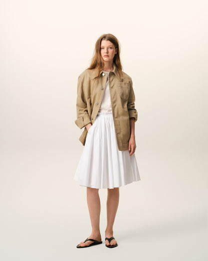 AmiParis Beige Cotton Worker Buttoned Jacket