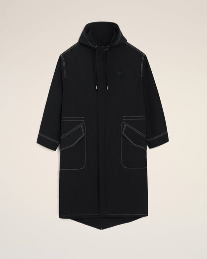 AmiParis Black Nylon Long Parka