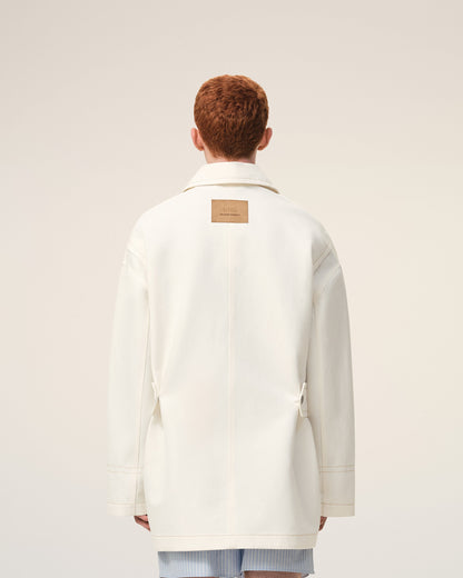AmiParis White Cotton Worker Jacket