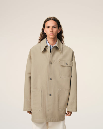 AmiParis Beige Cotton Worker Jacket