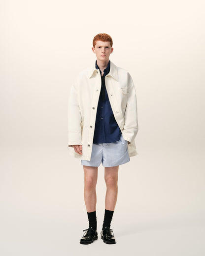 AmiParis White Cotton Worker Jacket