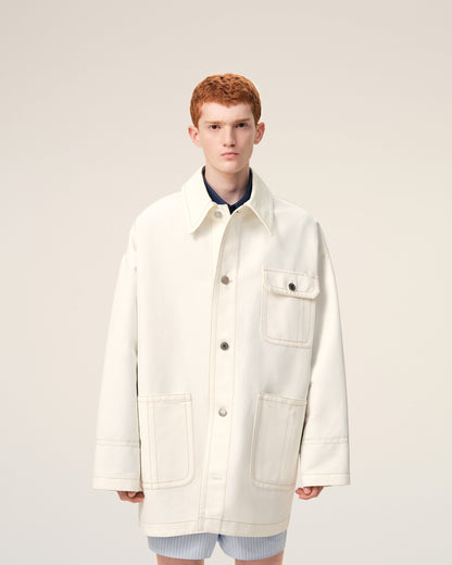 AmiParis White Cotton Worker Jacket