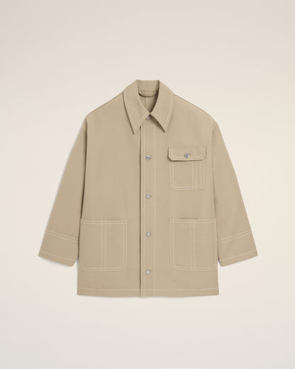 AmiParis Beige Cotton Worker Jacket