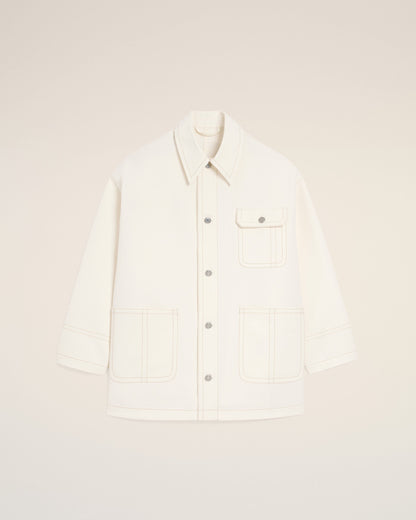 AmiParis White Cotton Worker Jacket