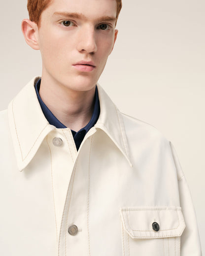 AmiParis White Cotton Worker Jacket