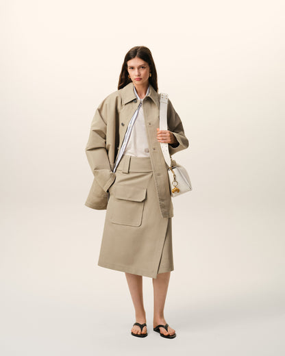 AmiParis Beige Cotton Worker Jacket