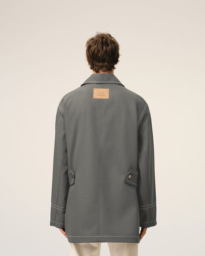 AmiParis Grey New Wool Worker Jacket