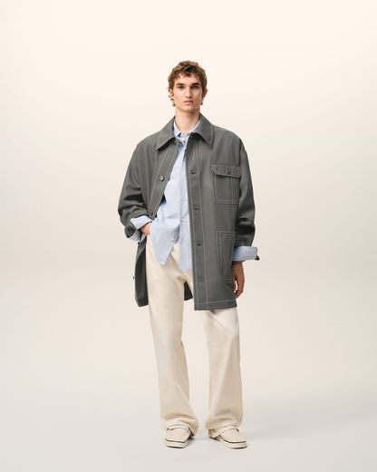 AmiParis Grey New Wool Worker Jacket