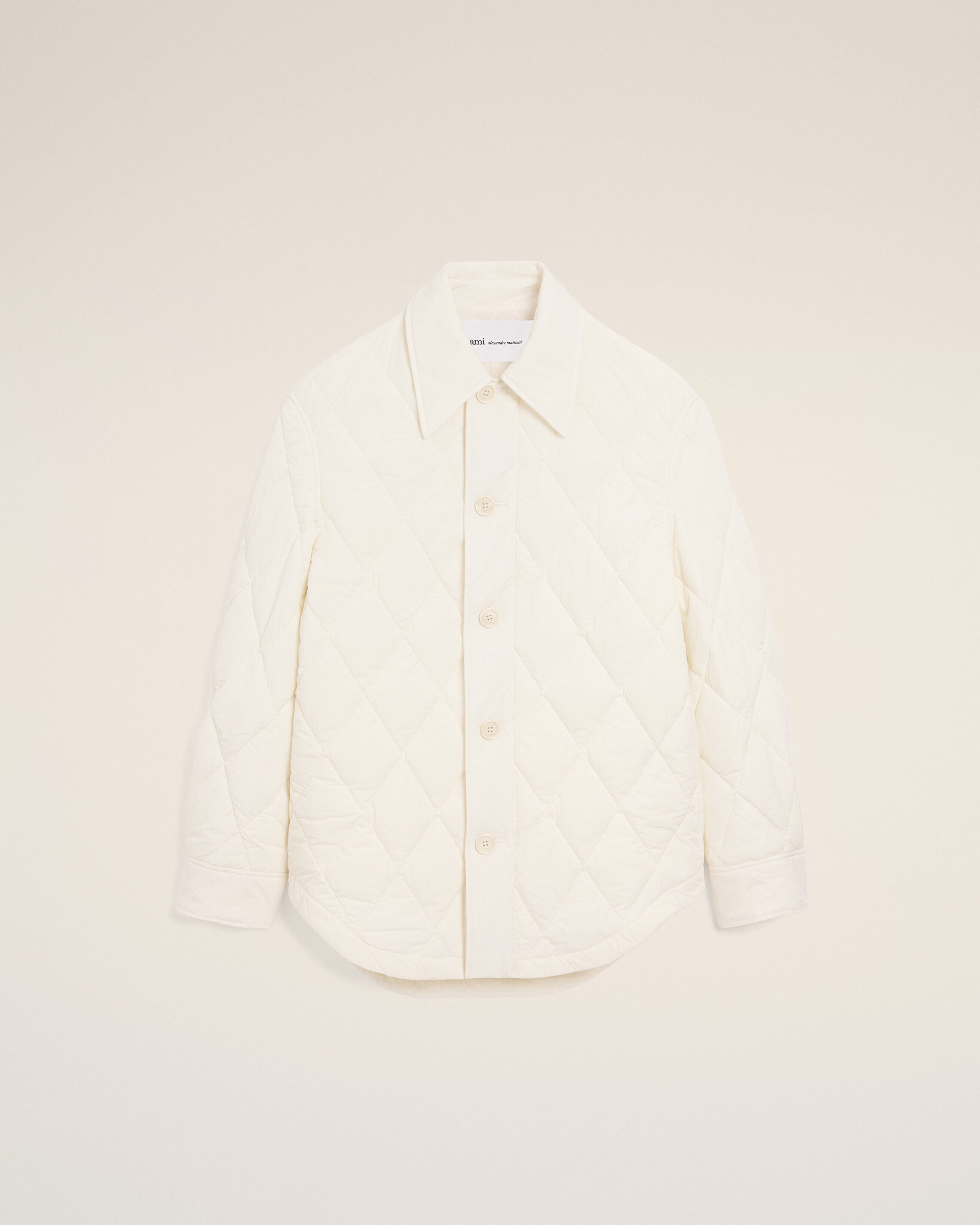 AmiParis White Nylon Padded Buttoned Jacket