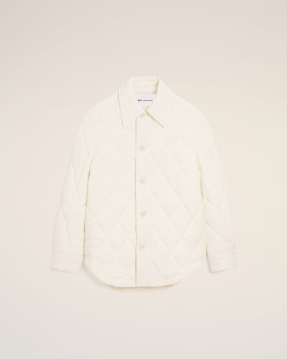 AmiParis White Nylon Padded Buttoned Jacket
