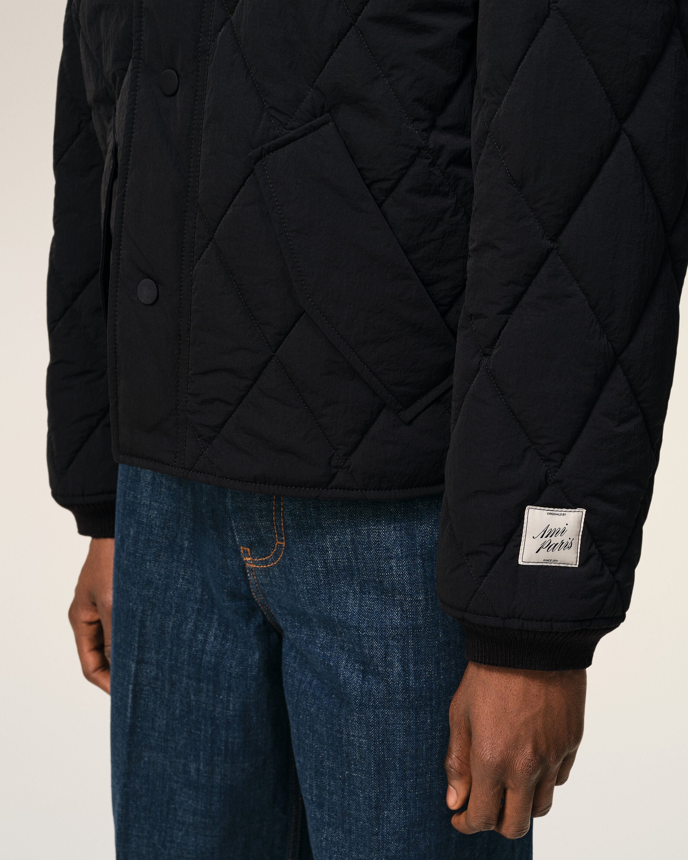 AmiParis Black Nylon Padded Jacket