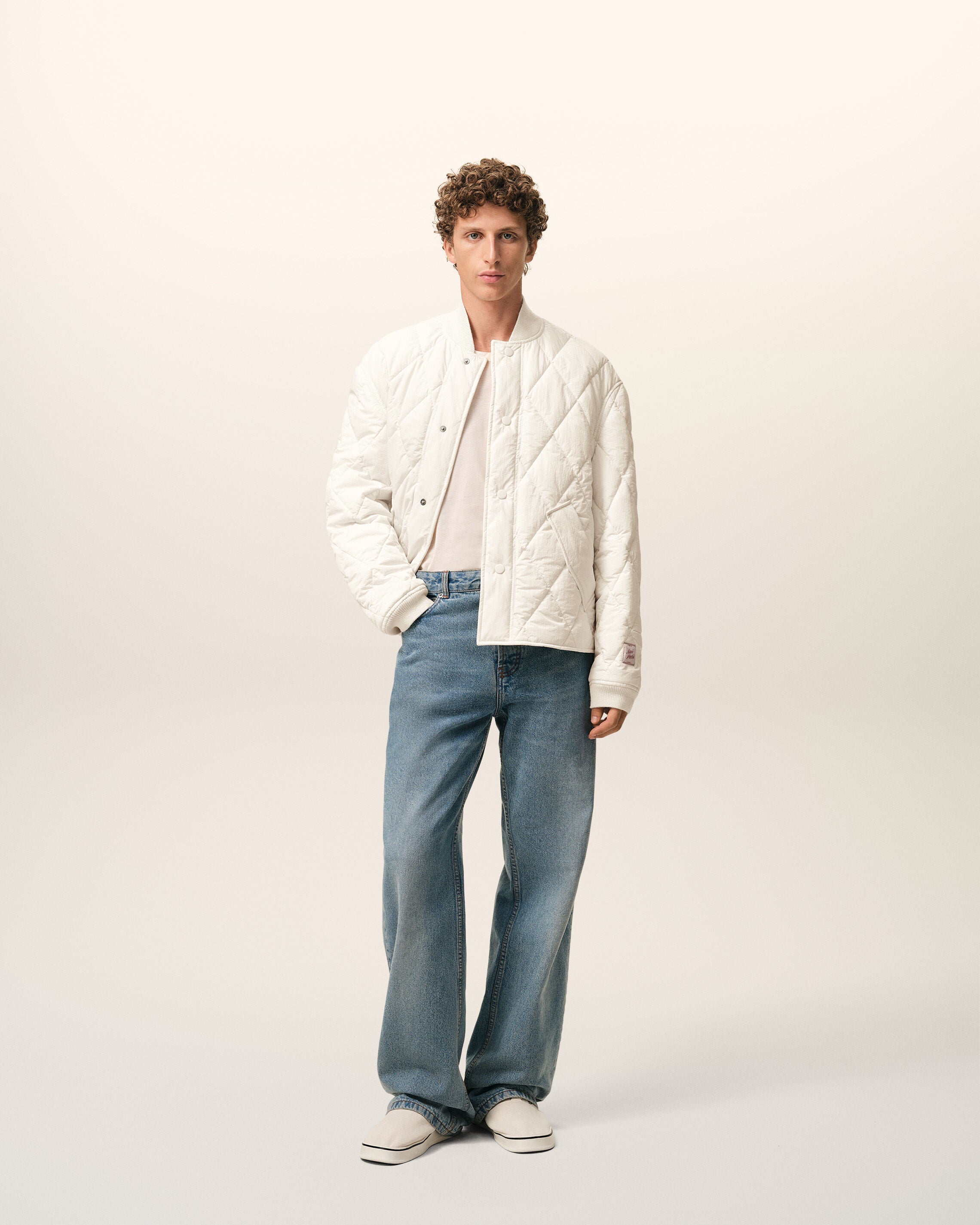 AmiParis White Nylon Padded Jacket
