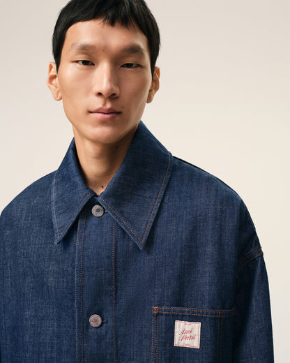 Blue Cotton Ami Paris Heritage Label Worker Jacket