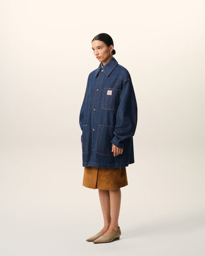 Blue Cotton Ami Paris Heritage Label Worker Jacket