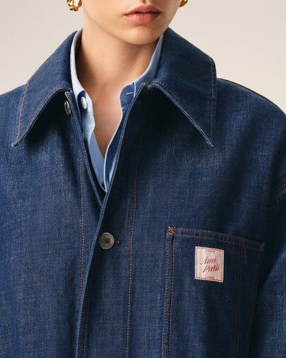 Blue Cotton Ami Paris Heritage Label Worker Jacket