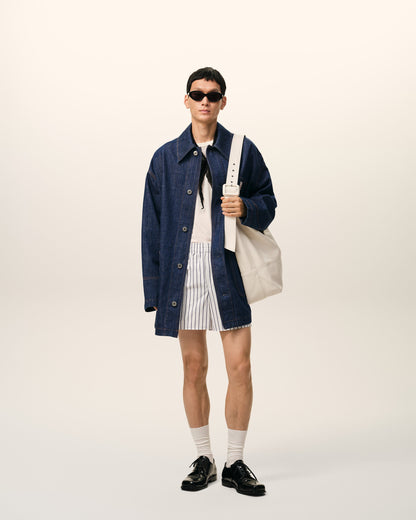 Blue Cotton Ami Paris Heritage Label Worker Jacket