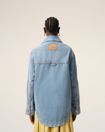 Blue Cotton Ami De Coeur Worker Worker Overshirt