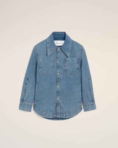 Blue Cotton Ami De Coeur Worker Worker Overshirt