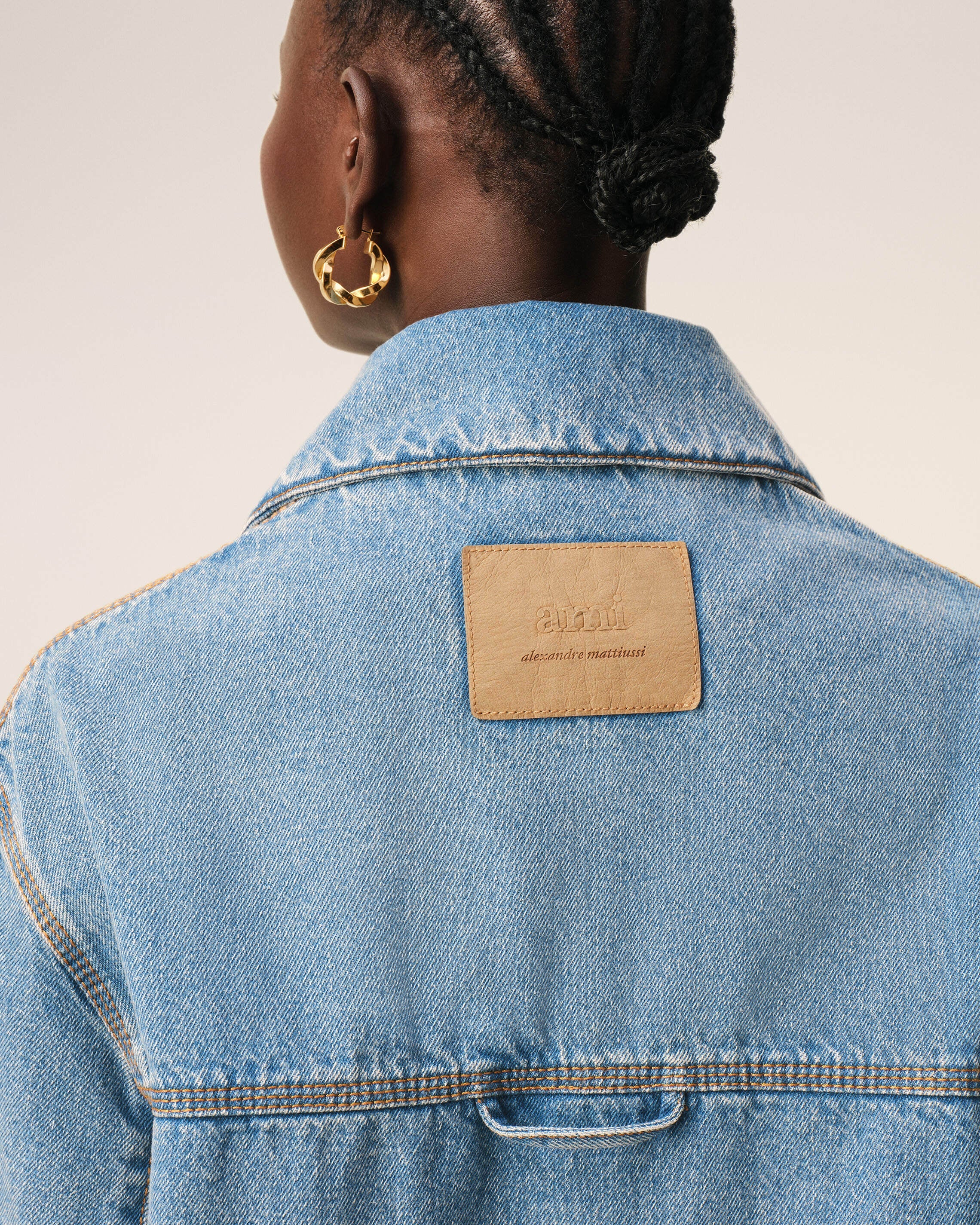 Blue Cotton Ami De Coeur Worker Worker Overshirt