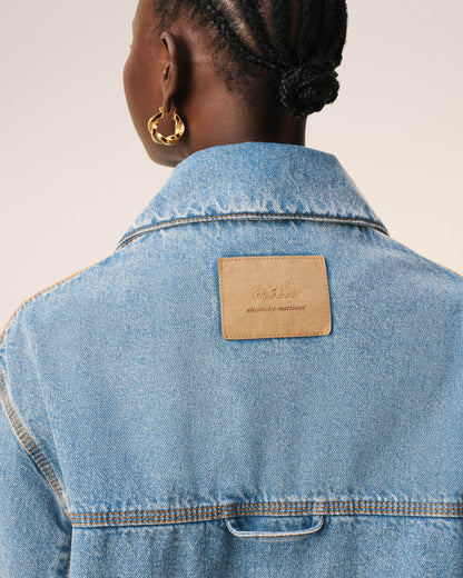 Blue Cotton Ami De Coeur Worker Worker Overshirt