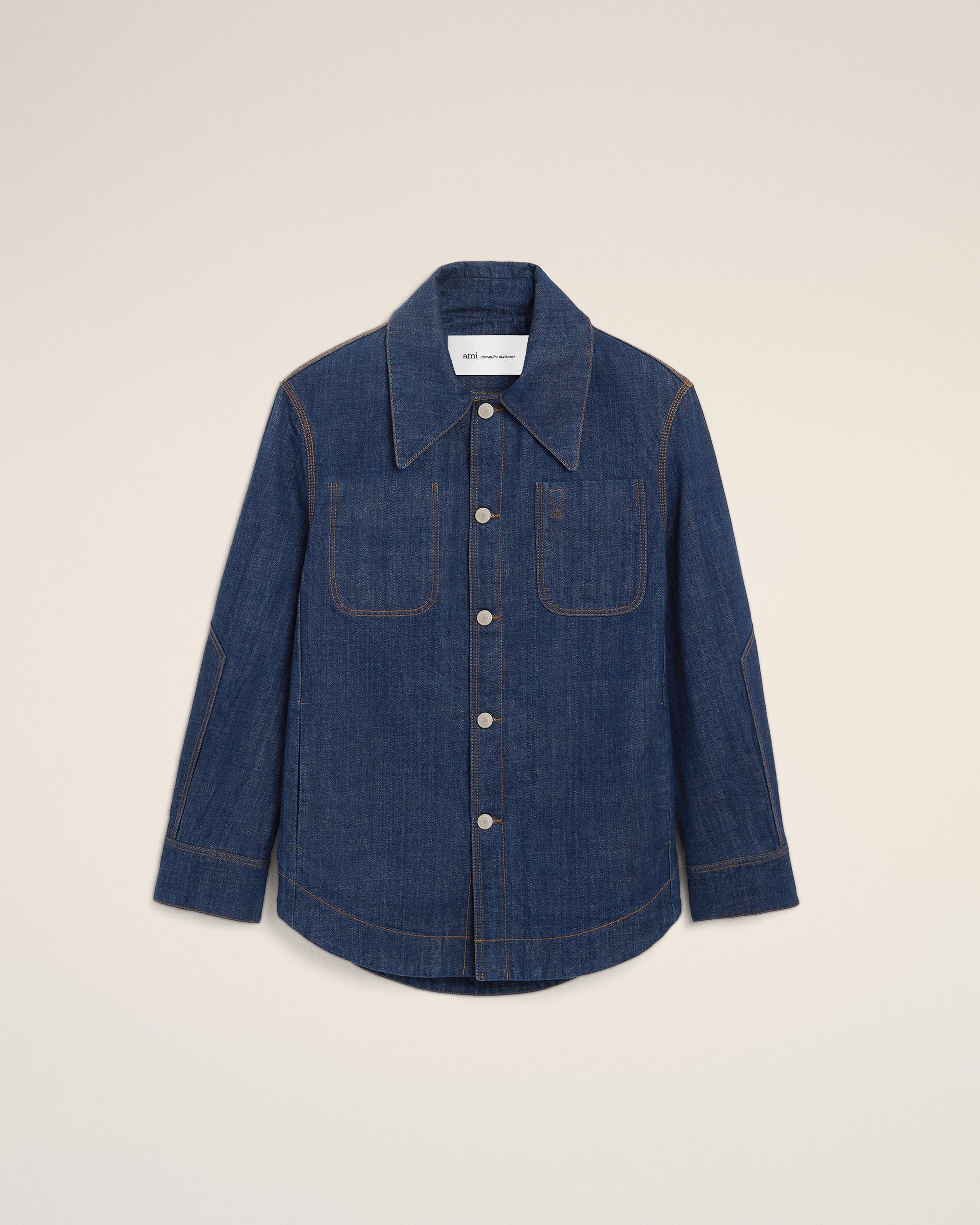 Blue Cotton Ami De Coeur Worker Worker Overshirt