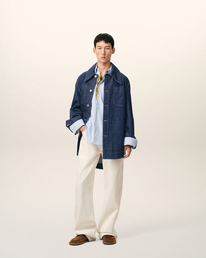 Blue Cotton Ami De Coeur Worker Worker Overshirt