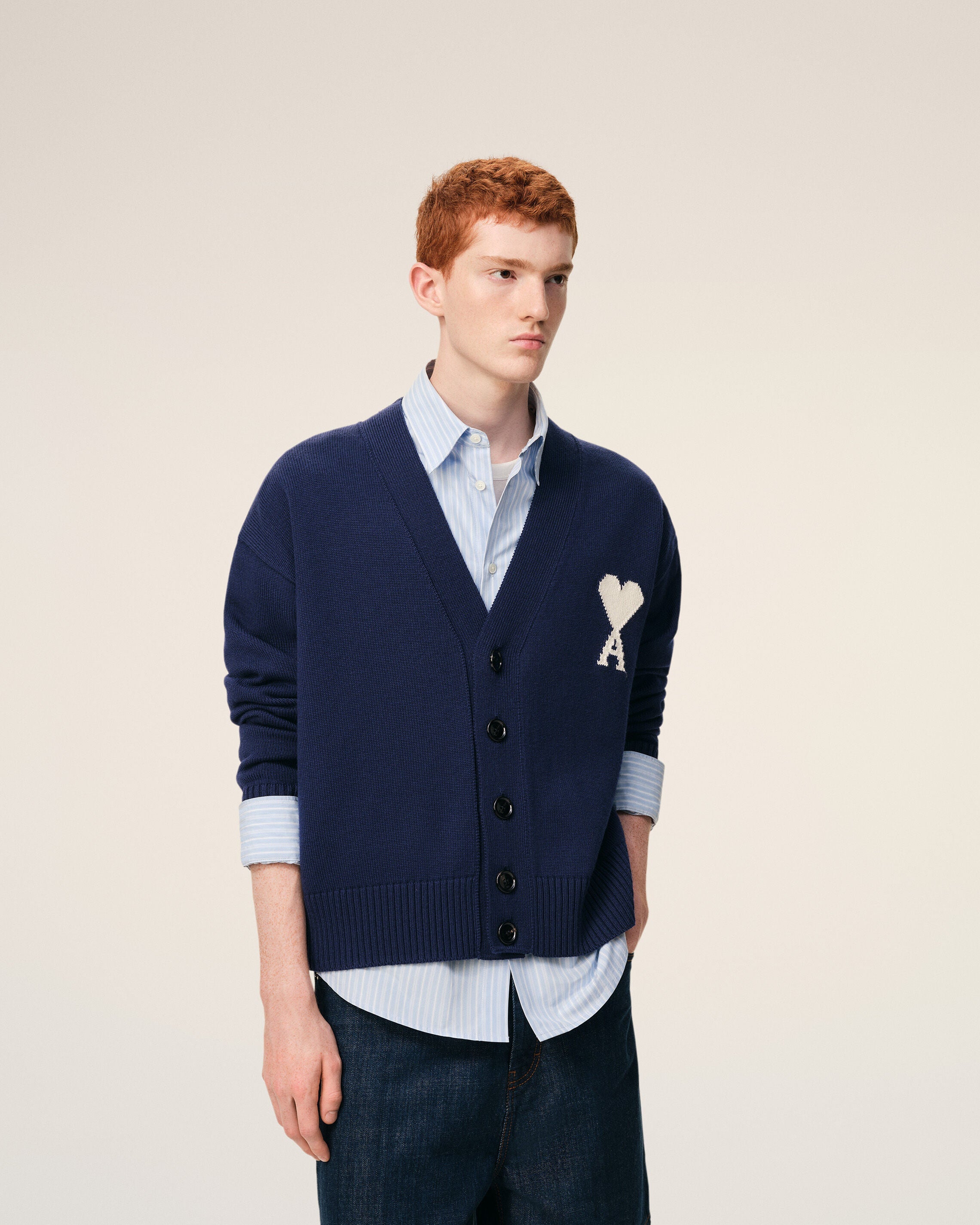 Blue Wool Ami De Coeur Cardigan