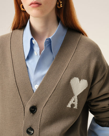 Beige Wool Ami De Coeur Cardigan